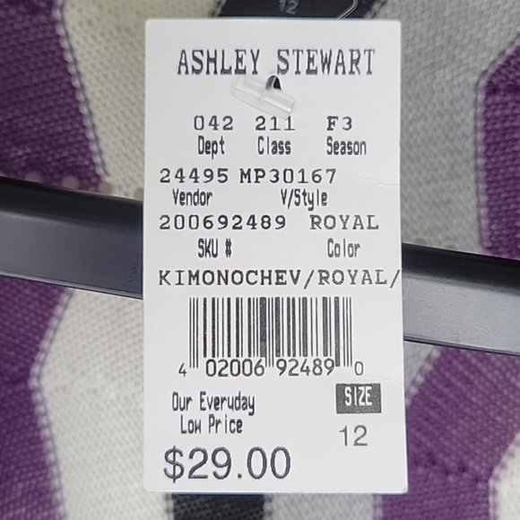 NWT Ashley Stewart Chevron Kimoto Sweater, Size 12 - Picture 7 of 8